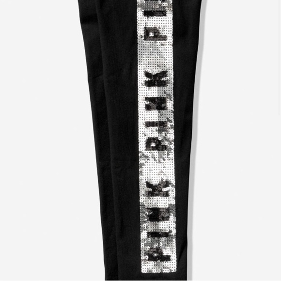 PINK VS SILVER BLING YOGA LEGGING PANTS NEW - Picture 2 of 4